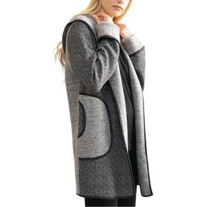 Capote Riley Hooded Sweater Jacket Grey Size M with Pockets